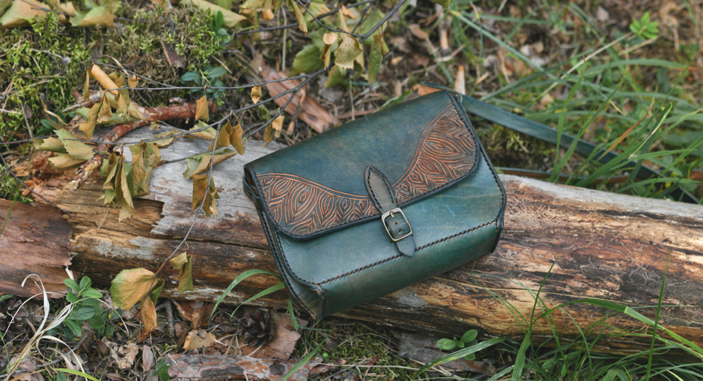 Turquoise leather purse
