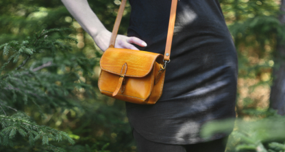Yellow leather purse