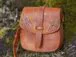 Brown leather handbag