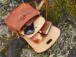 Brown leather handbag