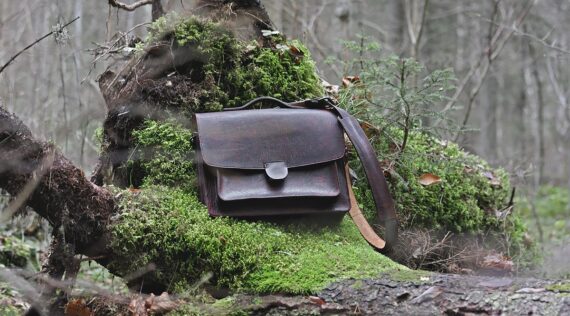 Leather briefcase with large capacious pockets