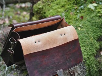 Leather briefcase with large capacious pockets