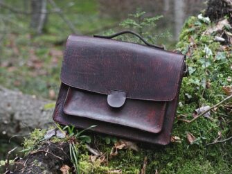 Leather briefcase with large capacious pockets