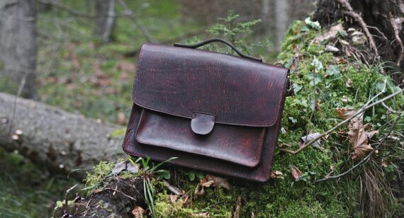 Leather briefcase with large capacious pockets