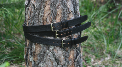 Black leather belts