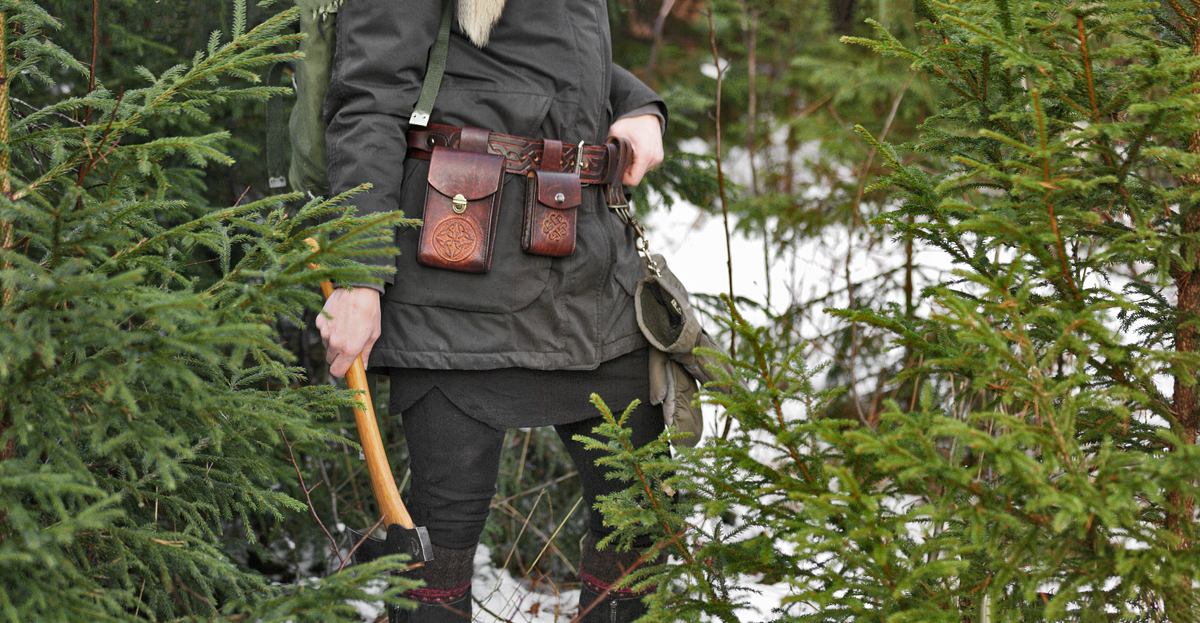 Handmade Bushcraft Leather Belt Bags