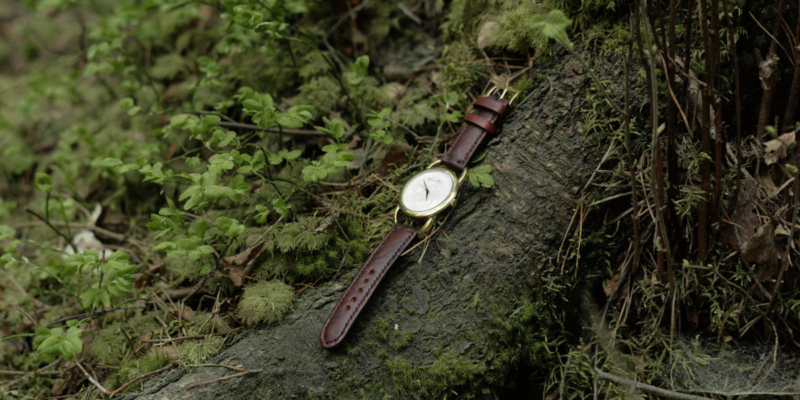 Hand crafted vegetable tanned leather watch strap