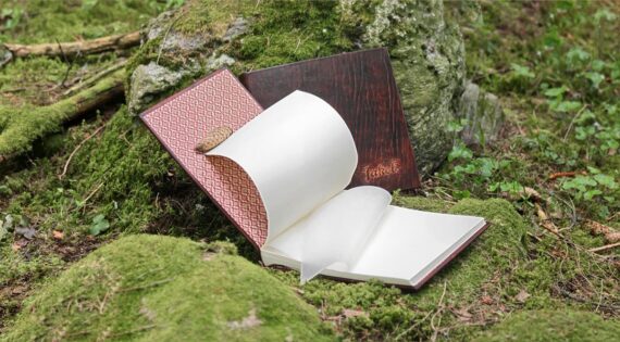 Leather cased photo albums