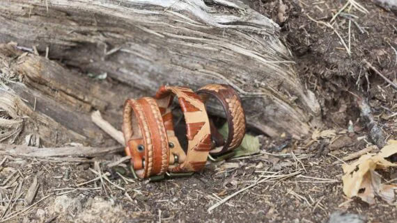 Leather bracelets with lacing