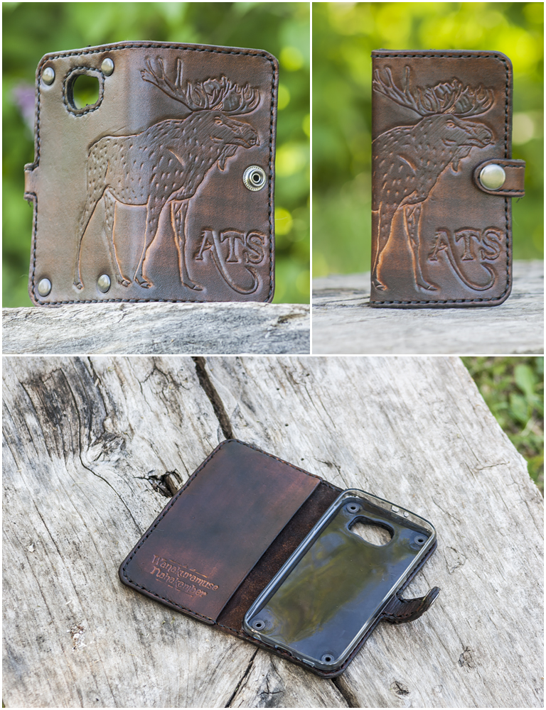 Leather phone covers with a moose