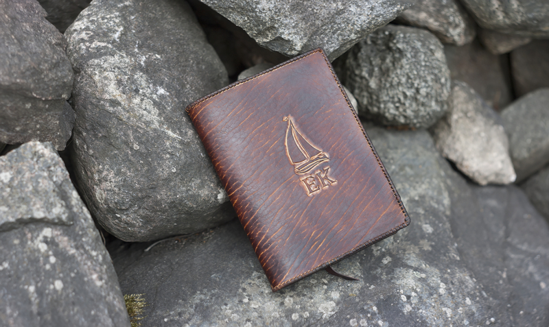 Leather book covers with laced edges