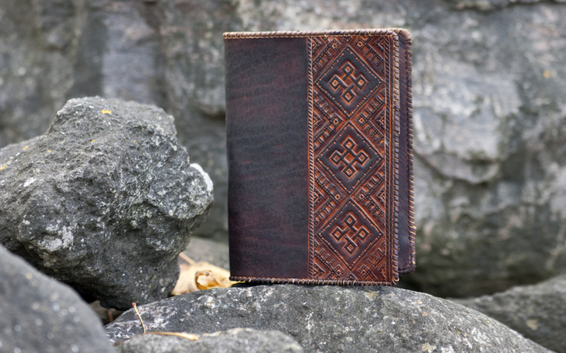 Leather notebooNotebook covers with Viking cross k covers