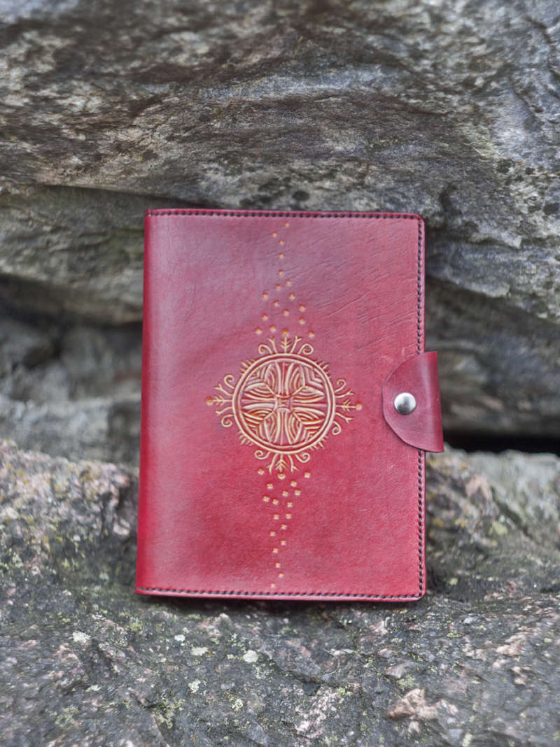 Red leather notebook covers