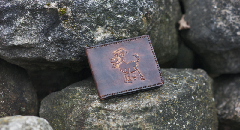 Card case with a goat