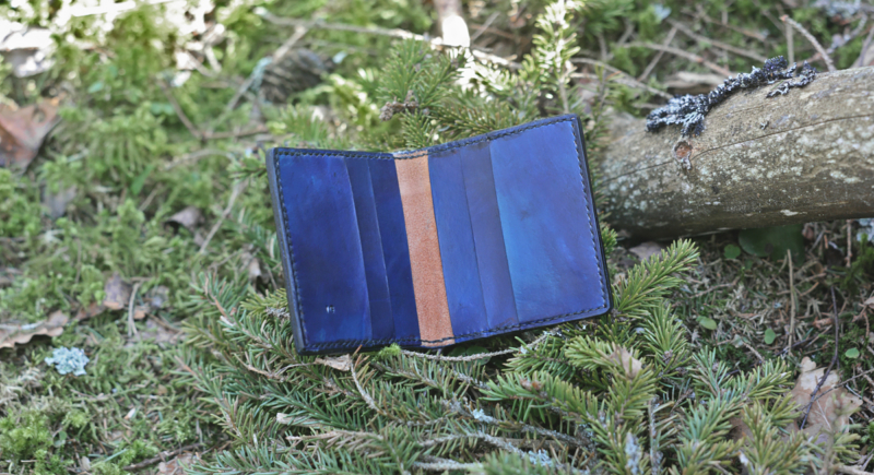 Blue card wallet with Metatron cube
