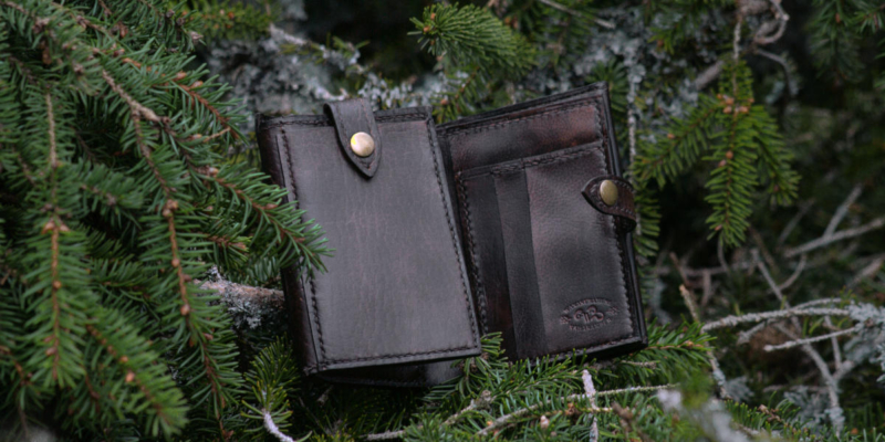 Dark brown leather wallet