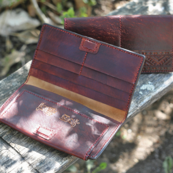 Men's leather wallet and card-case set