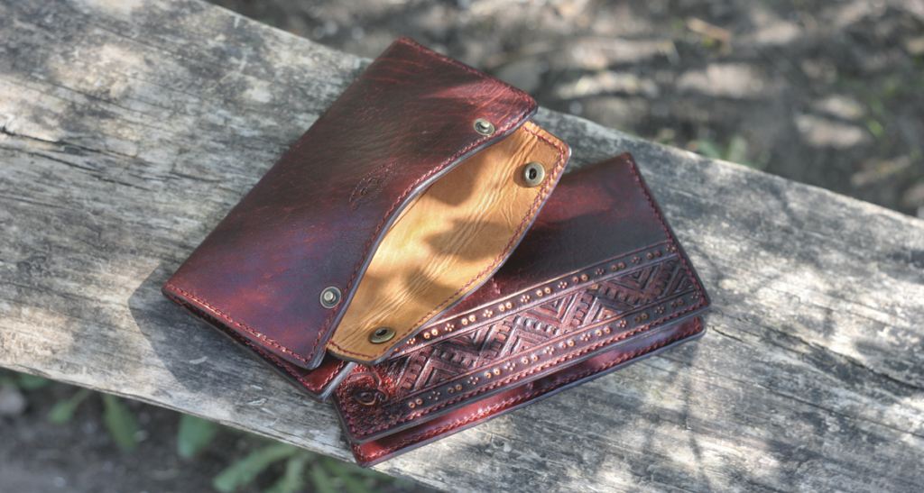Men's leather wallet and card-case set