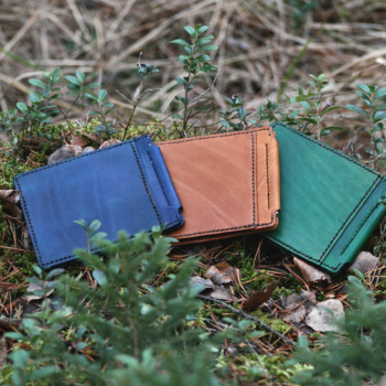 Leather money clip wallets