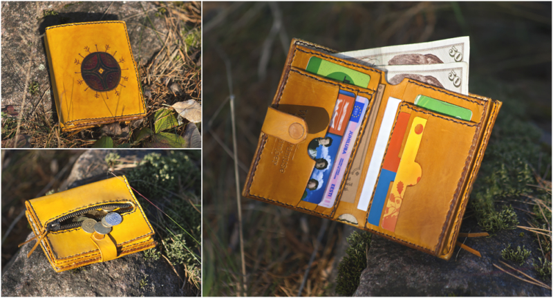 Yellow leather wallet