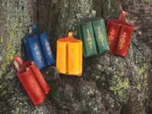Leather belt pouches for tools - these are made by some special knives. Upon customer's request, the pockets do not hold the tools firmly but are rather loose, so the tools are very easy to get out of the pouch. Vegetable tanned leather. 