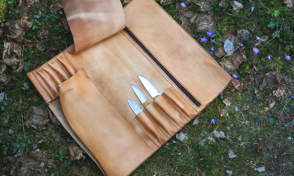 Leather chef's knife roll