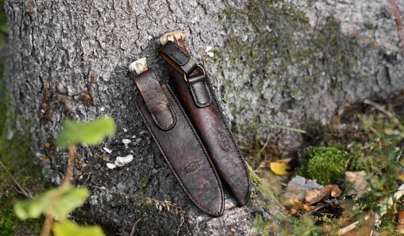 Leather sheaths for hunters knives