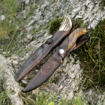 Leather knife sheaths for right handed and left handed users