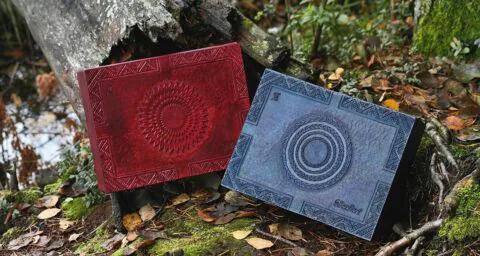 These leather boxes are made of plywood and then covered by vegetable tanned leather. Covers are decorated by hand carved images. Carvings are inspired by customer's intention to present these as gifts to brother and sister. 