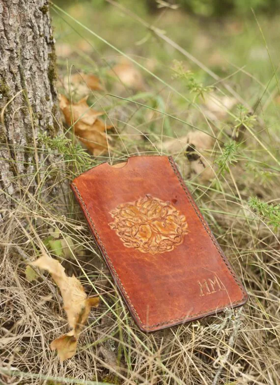 Leather phone sleeve