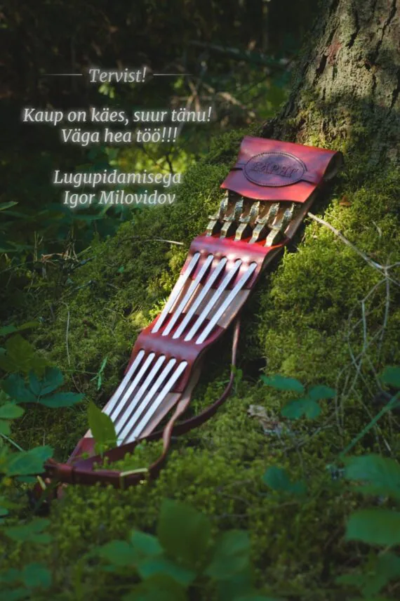 Pildil on šašlõkivarraste vutlar metsaalusel ning selle kõrvale on paigutatud tekst tellija kirjast. Seal on üteldud niimoodi: "Tervist! Kaup käes, suur tänu! Väga hea töö!!! Lugupidamisega, Igor Milovidov"